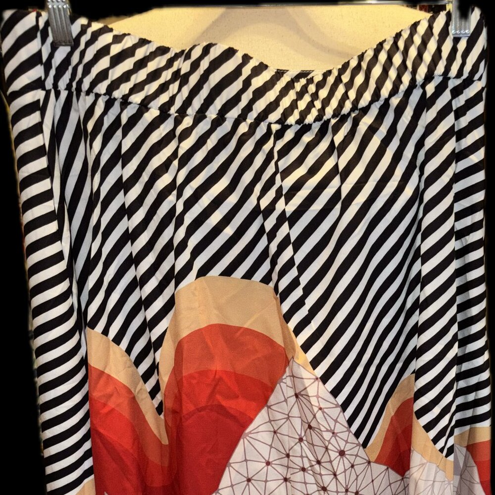 Bundle of 3 skirts. Shein Black Cat Skirt XL, Linen Teal Skirt, Linen Navy Blue - Picture 3 of 6